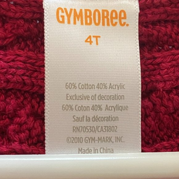 5/$25 Girls Gymboree 60% Cotton Dark Red Cardigan Size 4T with Decorations - Picture 3 of 3